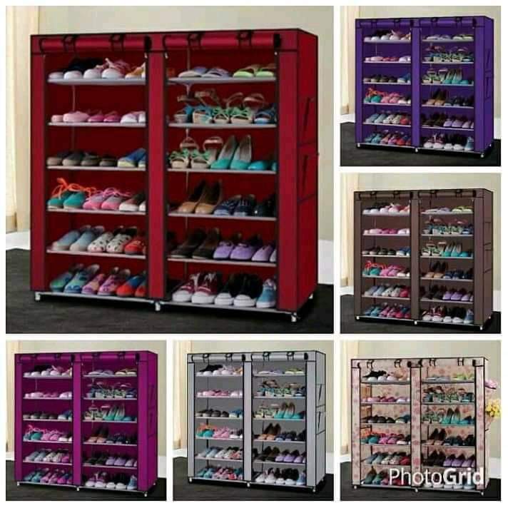 2 column shoe racks with the canvas cover for 36pairs